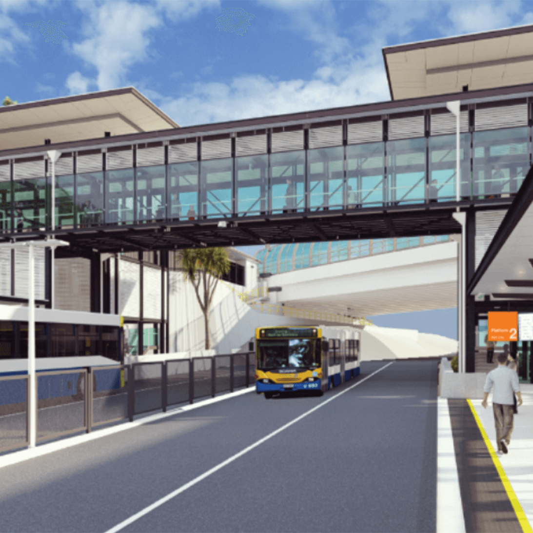 New busway just outside the resort